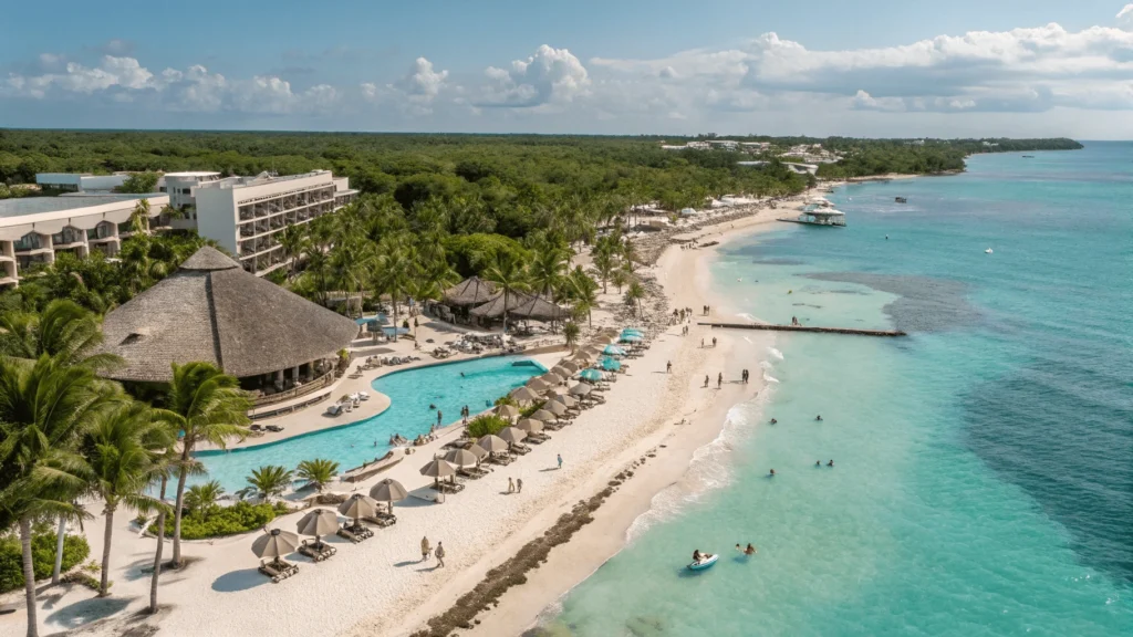 Riu Palace Mexico, un resort todo incluido en Playa del Carmen con playa privada y piscinas infinitas.